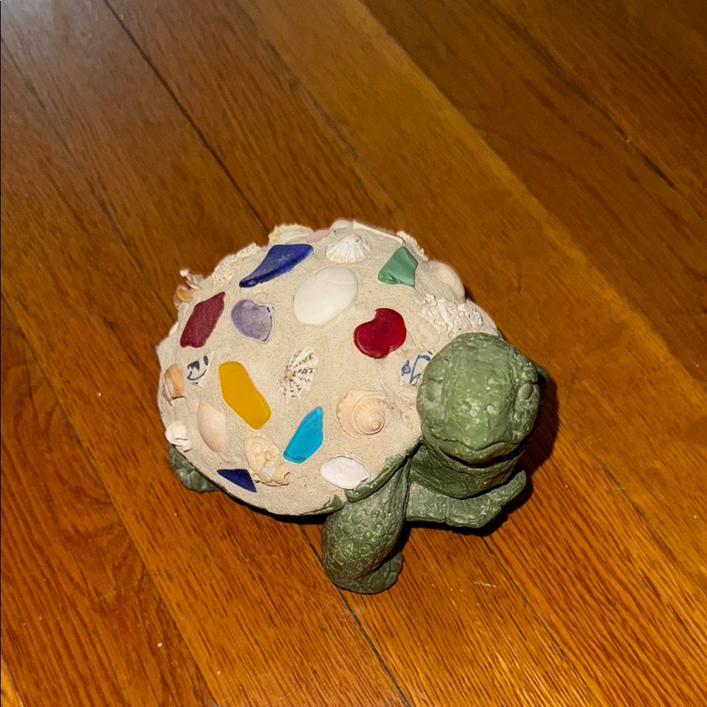 Decorative Turtle Figurine with Colorful Accents